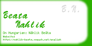 beata nahlik business card